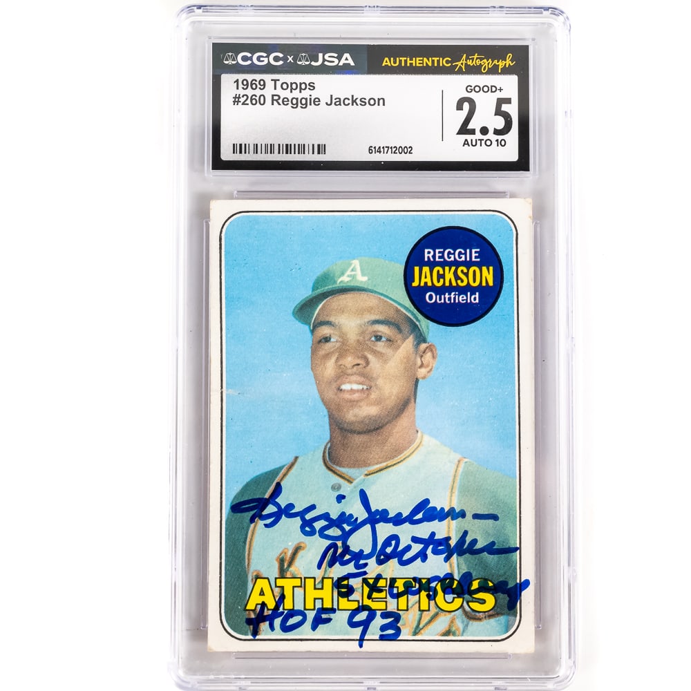 1969 Topps #260 Reggie Jackson AUTO Inscribed CGC (1 of 3)