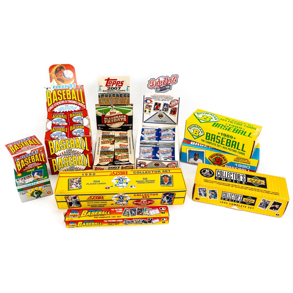 Assorted 80s 90s MLB Topps Fleer Factory Set & Wax (1 of 10)