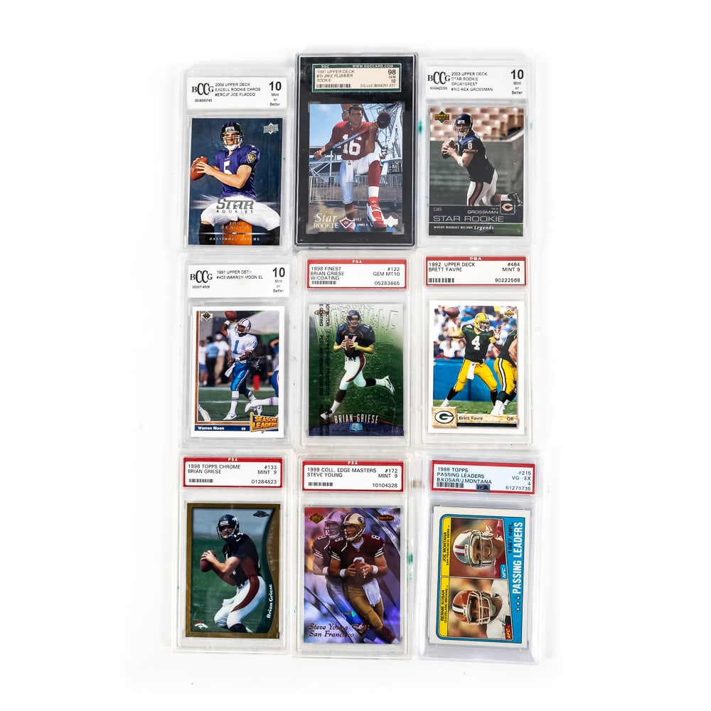 (9) NFL Quarterback Slabbed Cards Flacco Montanna+ (1 of 11)
