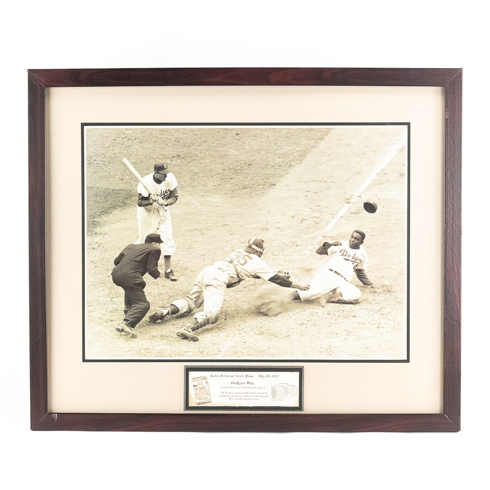 "Jackie Robinson Steals Home" Framed Print (1 of 10)