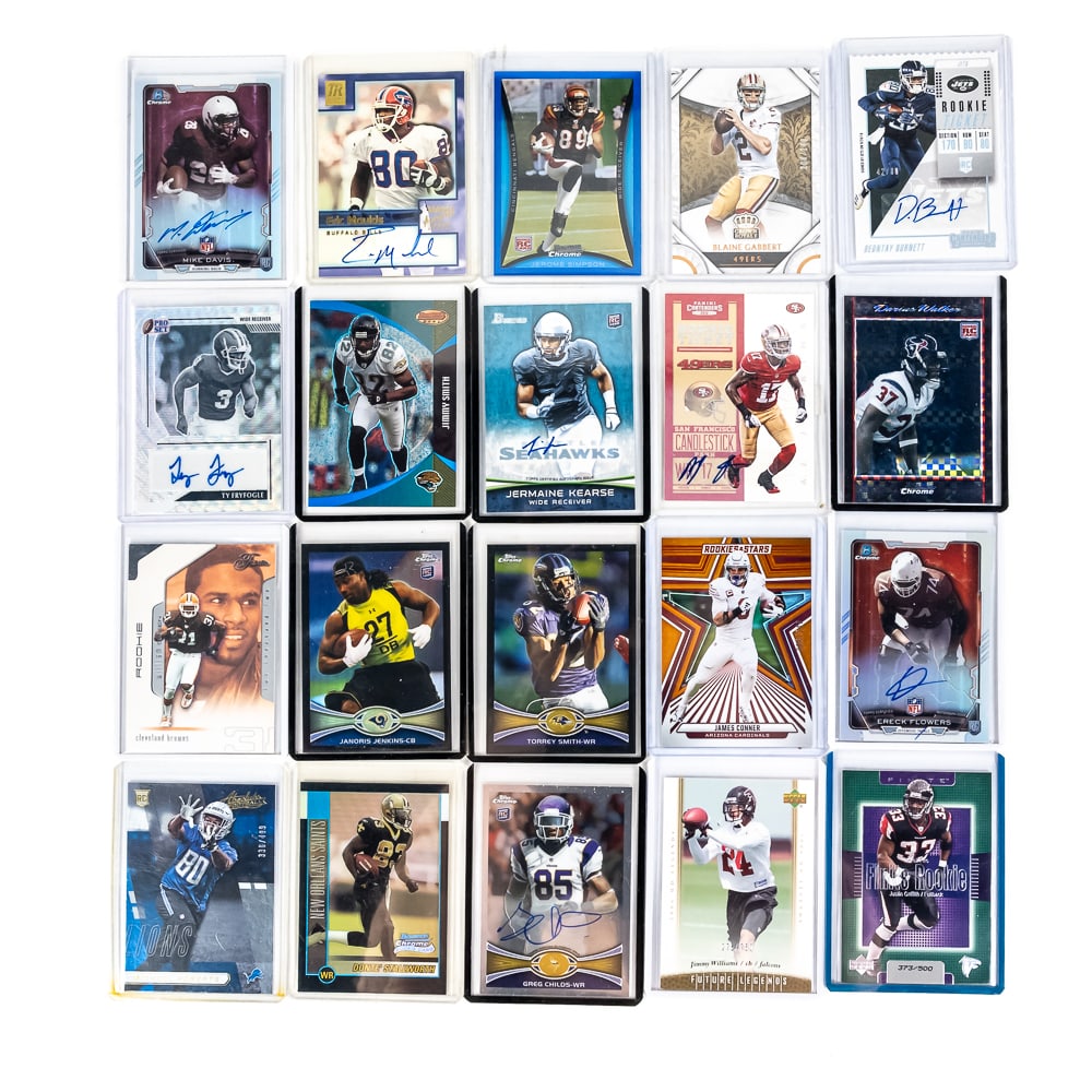 (96) Autographed, Numbered or Relic Football Cards (1 of 6)