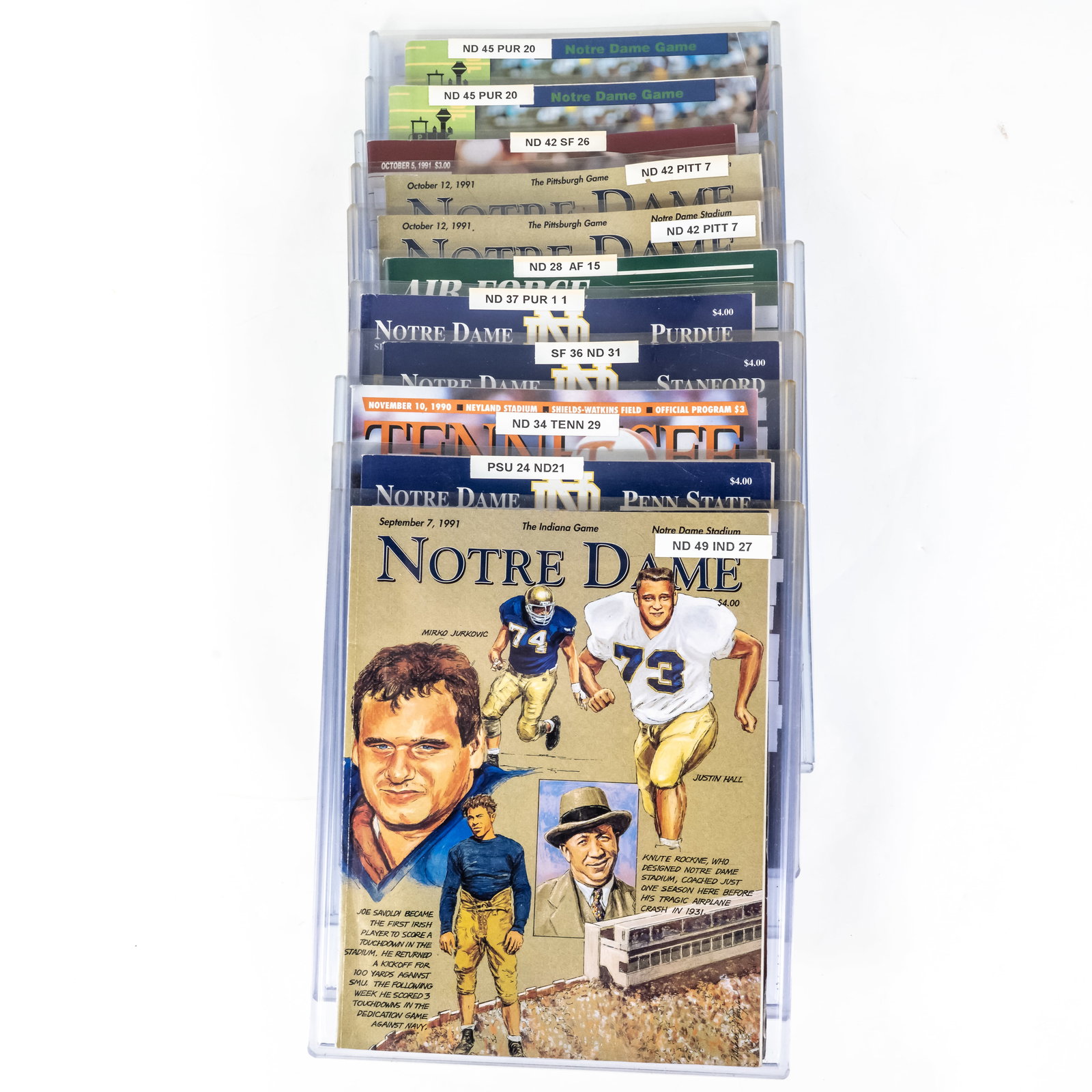34 Assorted Notre Dame University Programs '68-'93 - 2