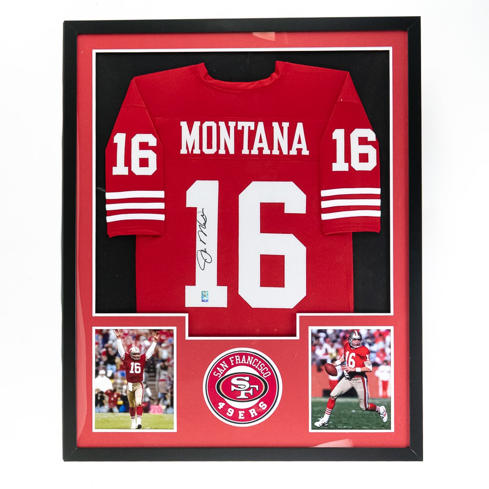 Montana AUTO Custom Jersey Framed Montana COA: Detailed description coming soon.