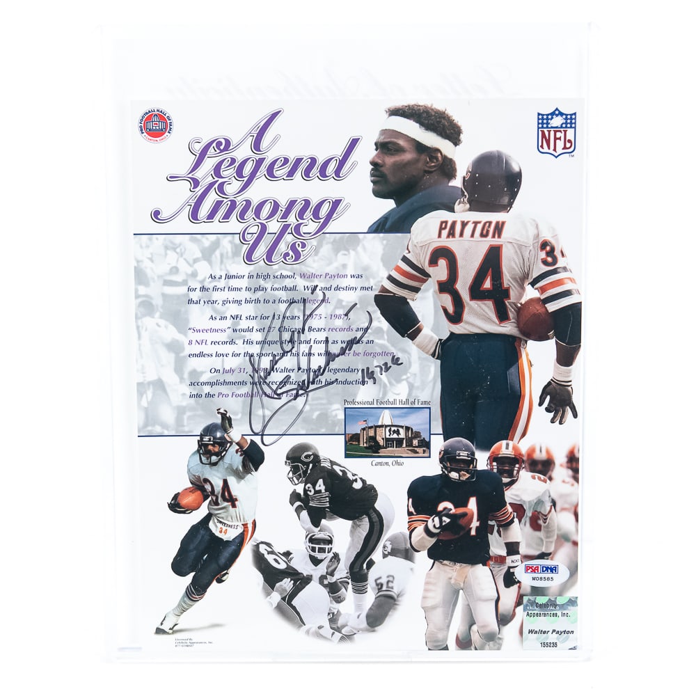 Walter Payton AUTOGRAPHED HOF Print w PSA COA (1 of 9)