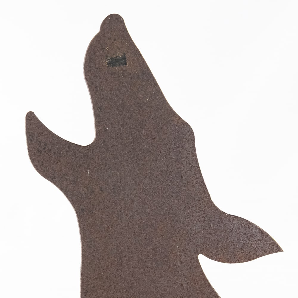 Rustic Metal Howling Wolf Yard Decor - 2