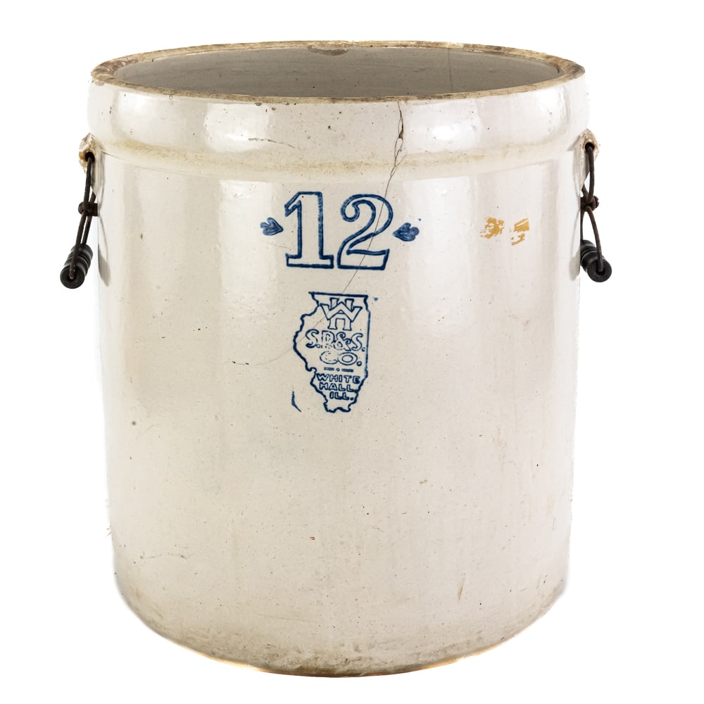 White Hall Stoneware 12-Gallon Crock (1 of 7)