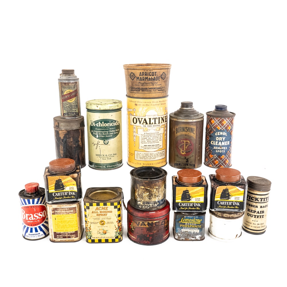 Box Lot Variety of Vintage Tins, Cans, Jars (1 of 14)