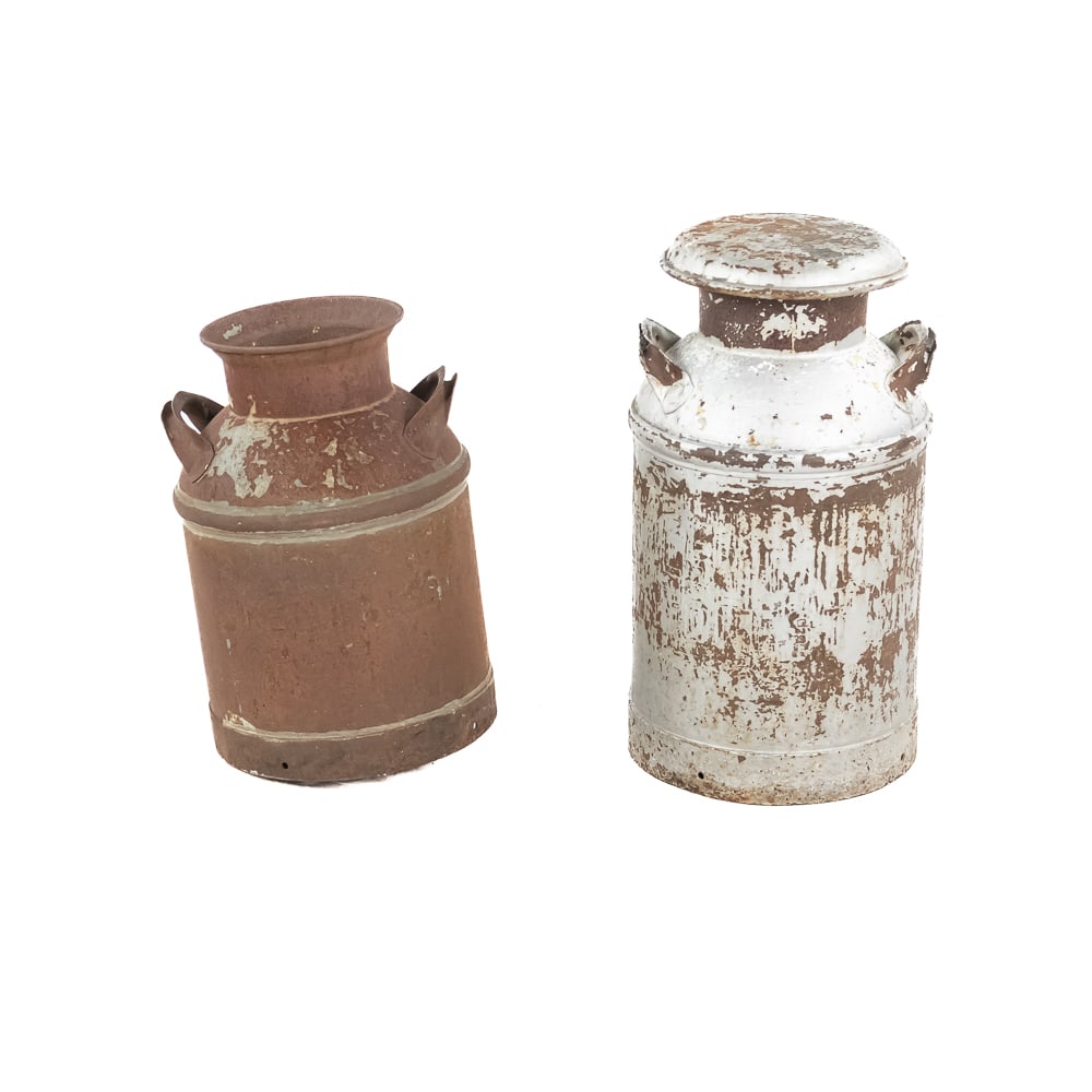 (2) Rustic Metal Milk Pails (1 of 8)