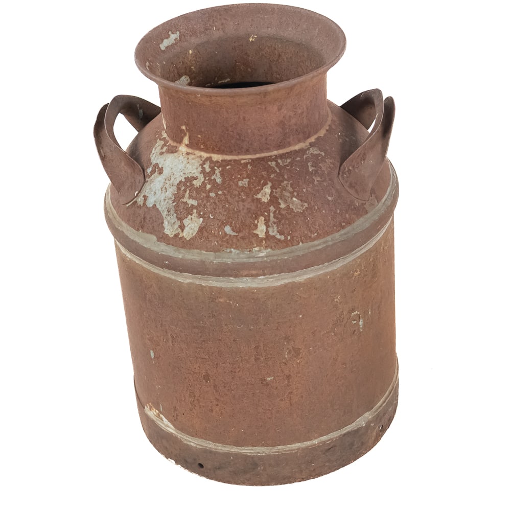 (2) Rustic Metal Milk Pails - 3