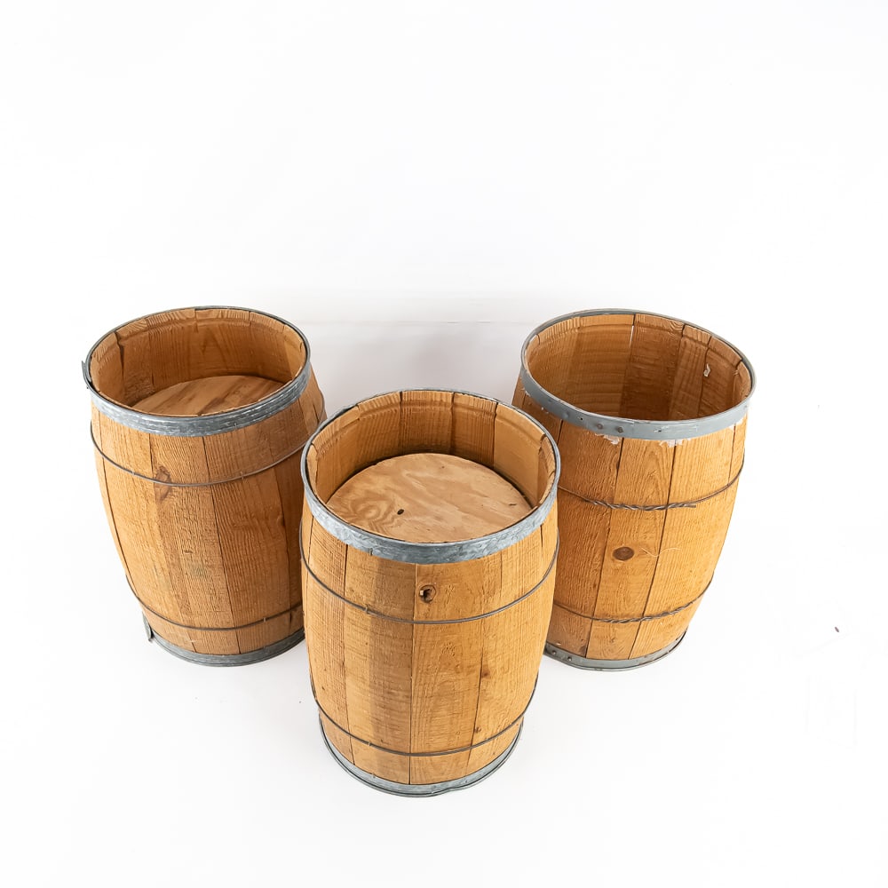 (3) Vintage Nail Kegs - 2