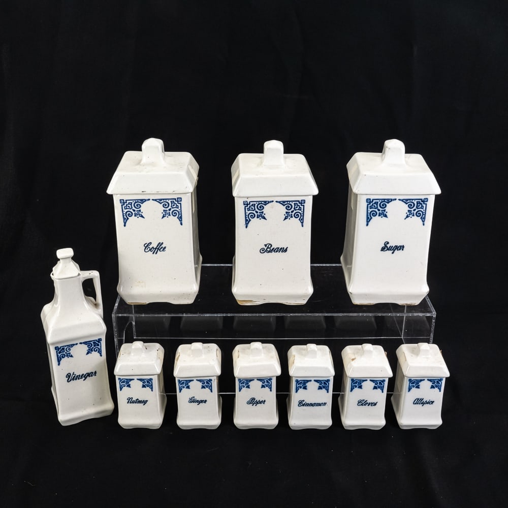 10-Piece Blue/White Ceramic Canister Set (1 of 11)