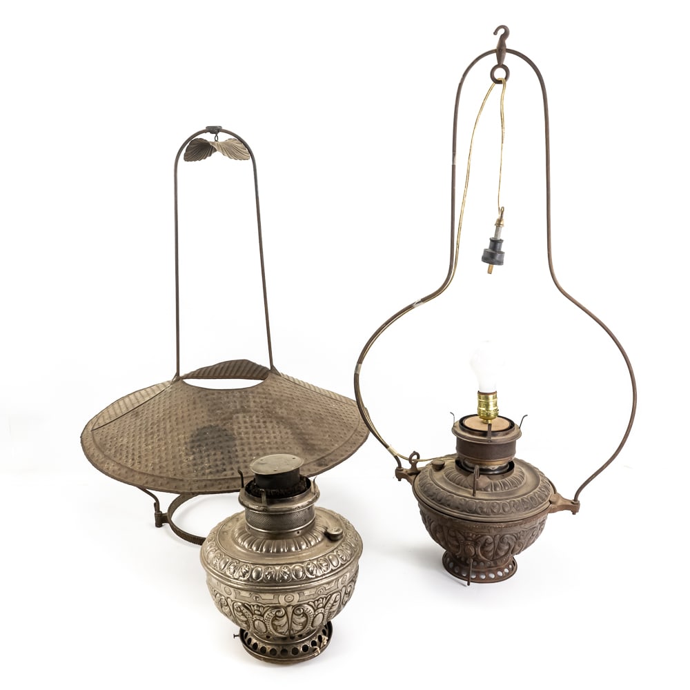 (2) Country/General Store Brass Hanging Lamps (1 of 18)