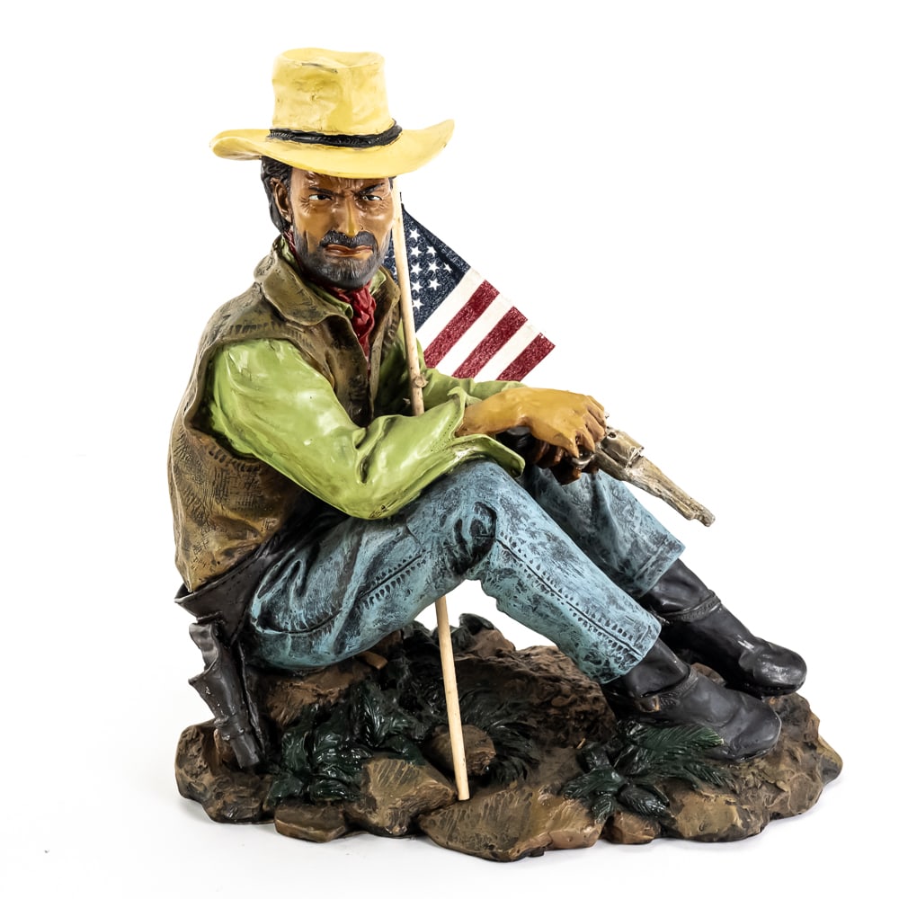 Collectible Clint Eastwood Josey Wales Statue: Collectible Clint Eastwood Josey Wales Statue, high-quality resin, depicting character Josey Wales from the film, designed by Peter Mook, a detailed, seated figure of Eastwood in western attire