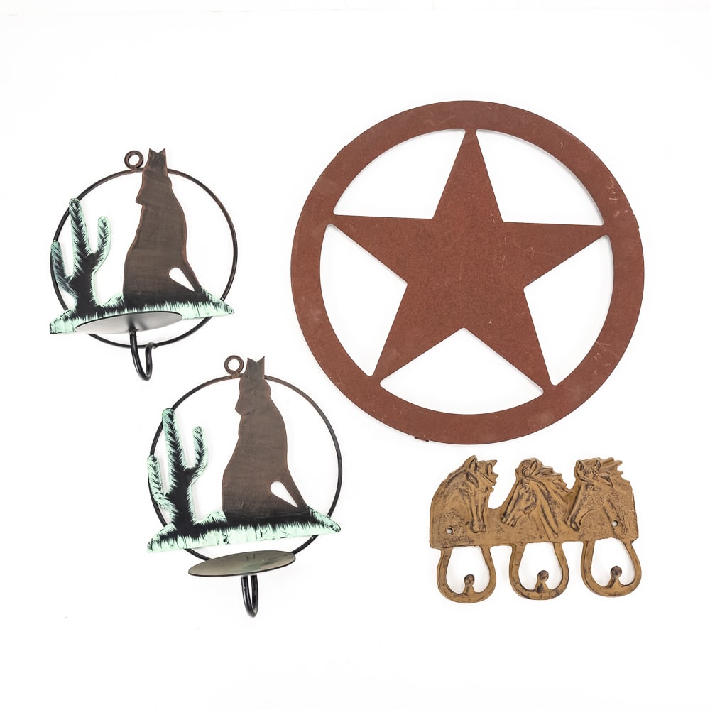 Decorative Metal Wall Hanging, Horse Key/Hat Rack (1 of 7)