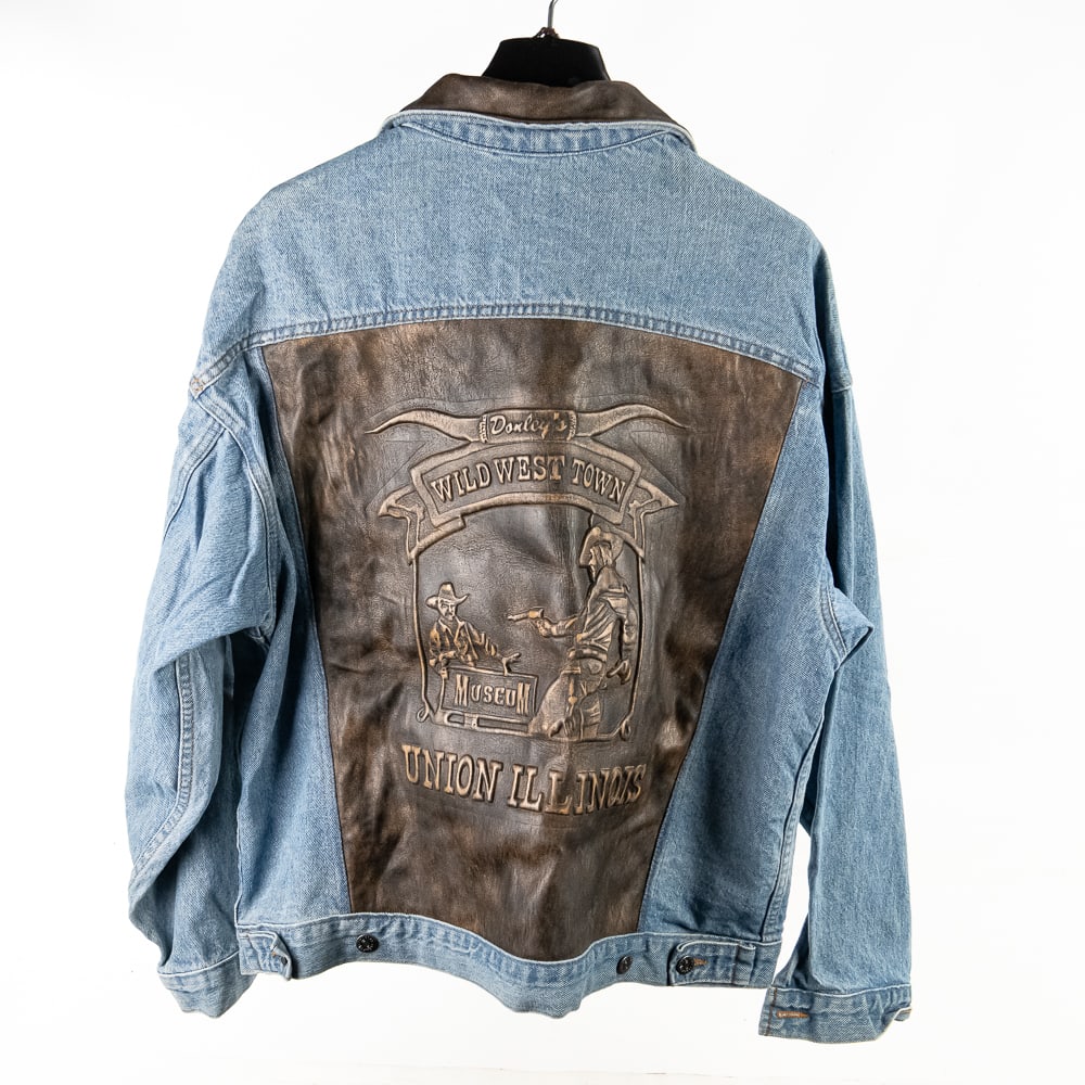 Donley's Wild West Town Denim/Leather Jacket Sz L (1 of 6)