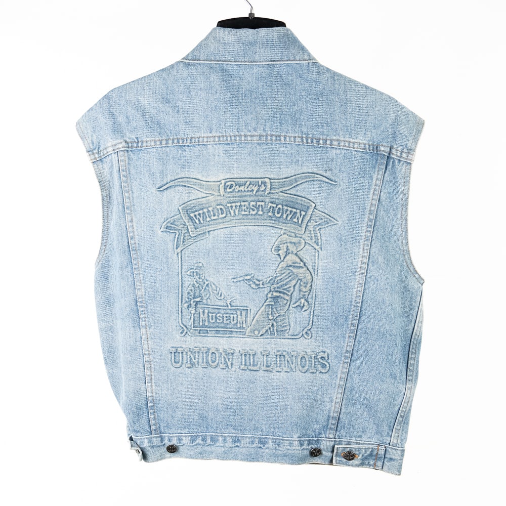 Donley's Wild West Town Denim Sleeveless Sz Small (1 of 7)