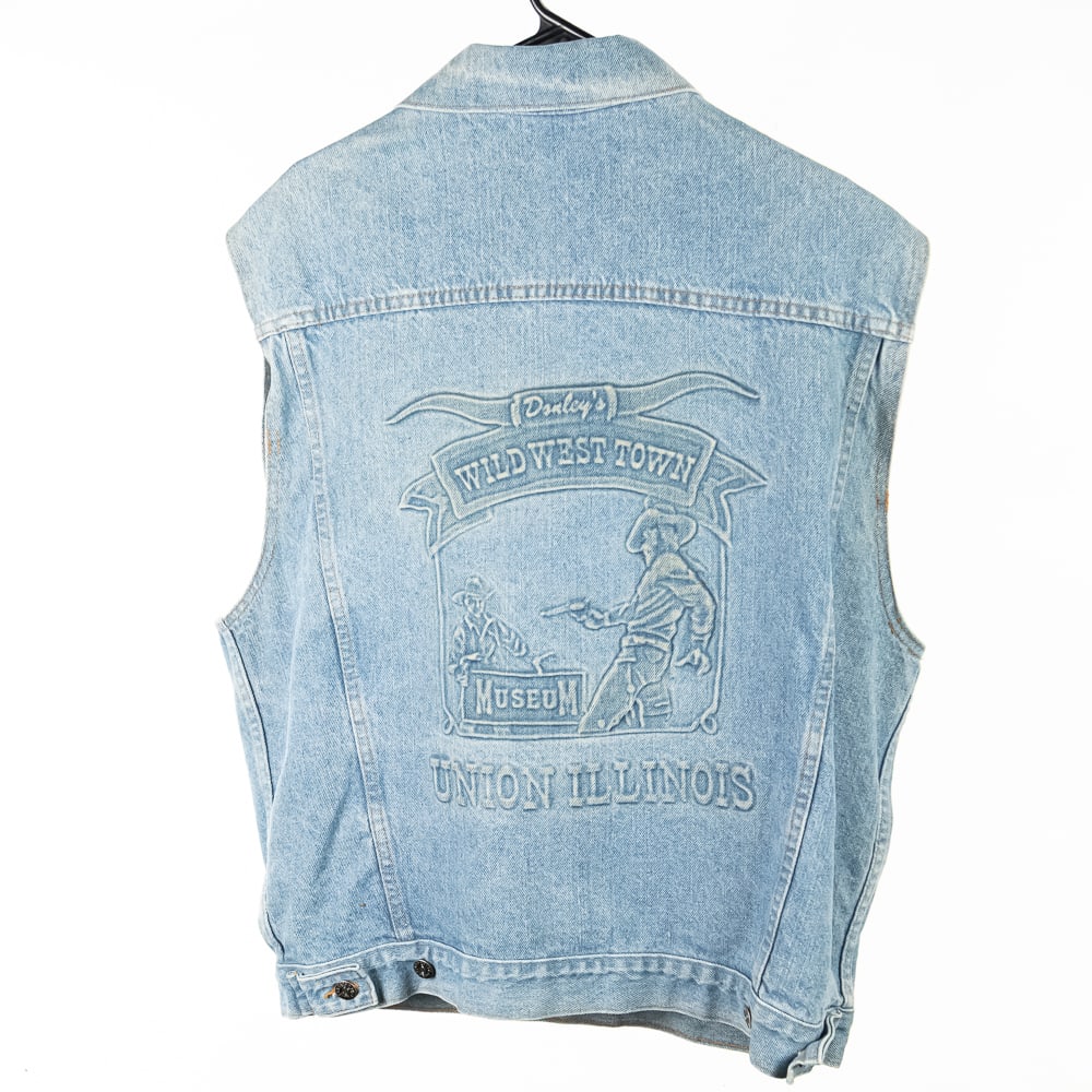 Donley's Wild West Town Denim Sleeveless Sz Medium (1 of 7)