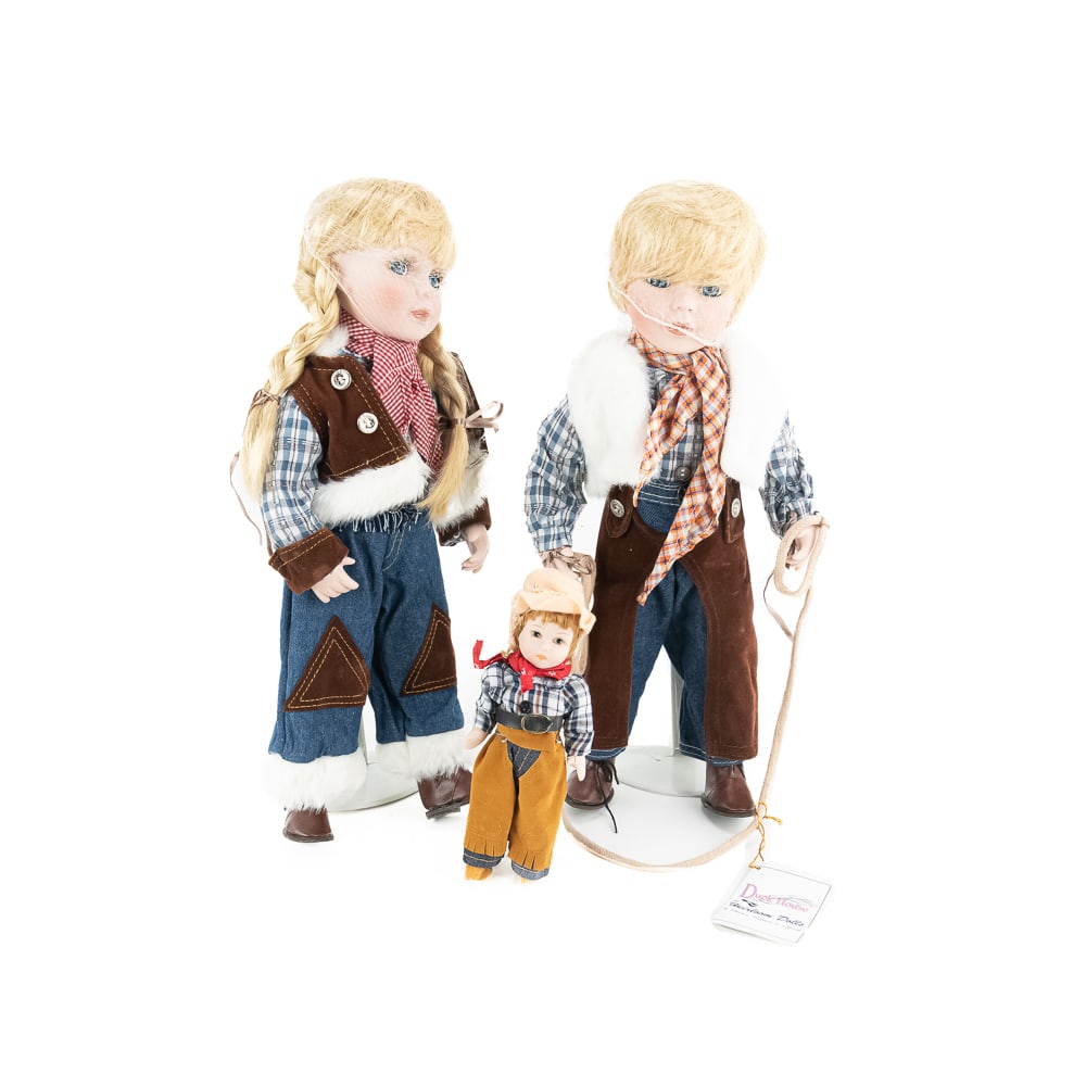 (3) Duck House Heirloom Collectible Cowboy Dolls (1 of 14)