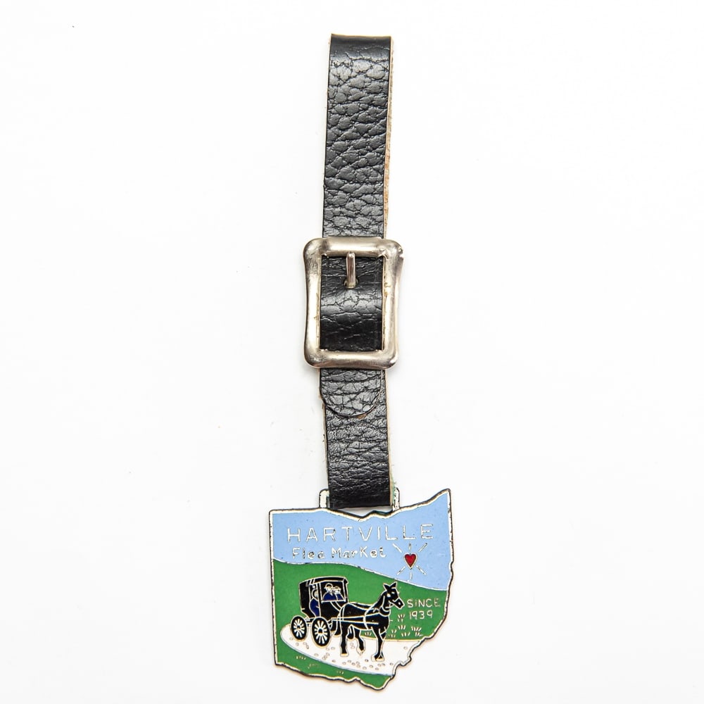 Vintage Watch FOB - HARTVILLE OHIO FLEA MARKET: With leather strap.Pre-owned. Dents, dings, scratches and other damage may be present?and is common?on used and vintage items. Please look closely at photos. You are bidding on what you see.