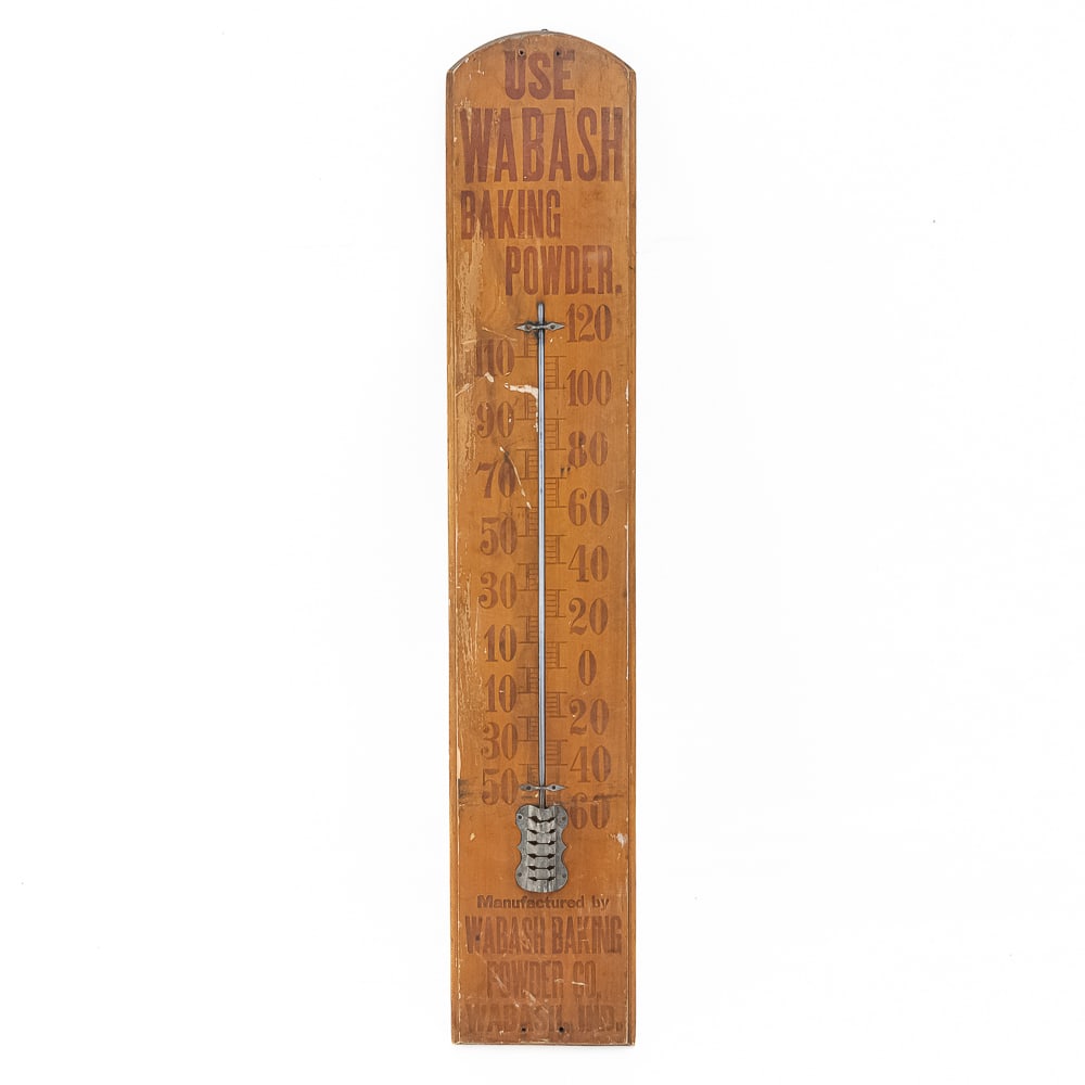 Large Wood Thermometer "Wabash Baking Powder" (1 of 7)