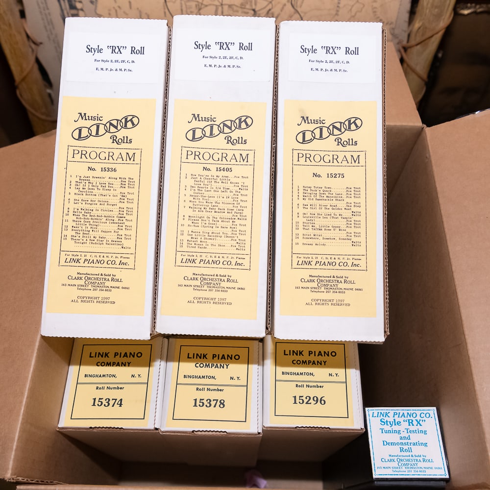 13 Link Piano Music Rolls: In good playing condition. See photos