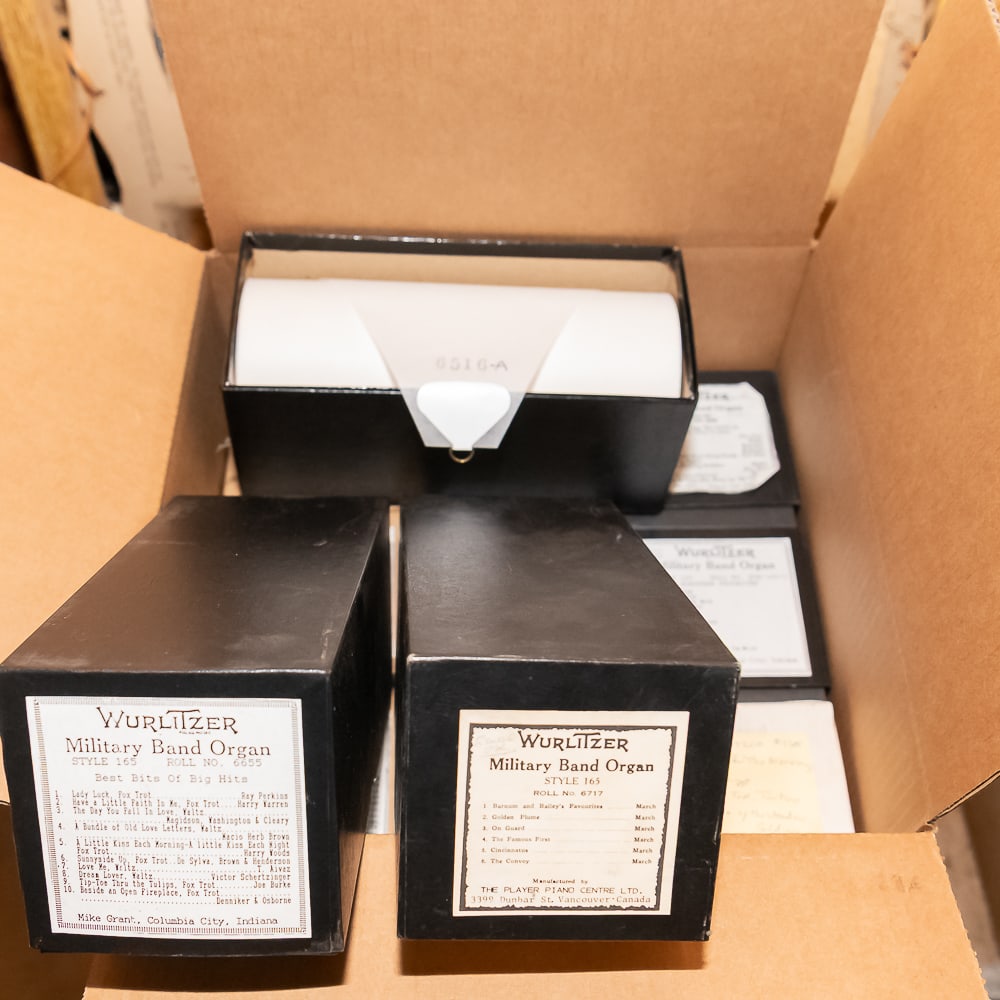 12 Wurlitzer 165 Music Rolls: In good playing condition. See photos