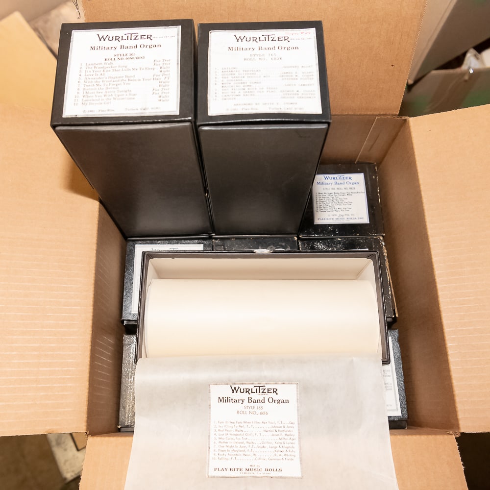12 Wurlitzer 165 Music Rolls: In good playing condition. See photos
