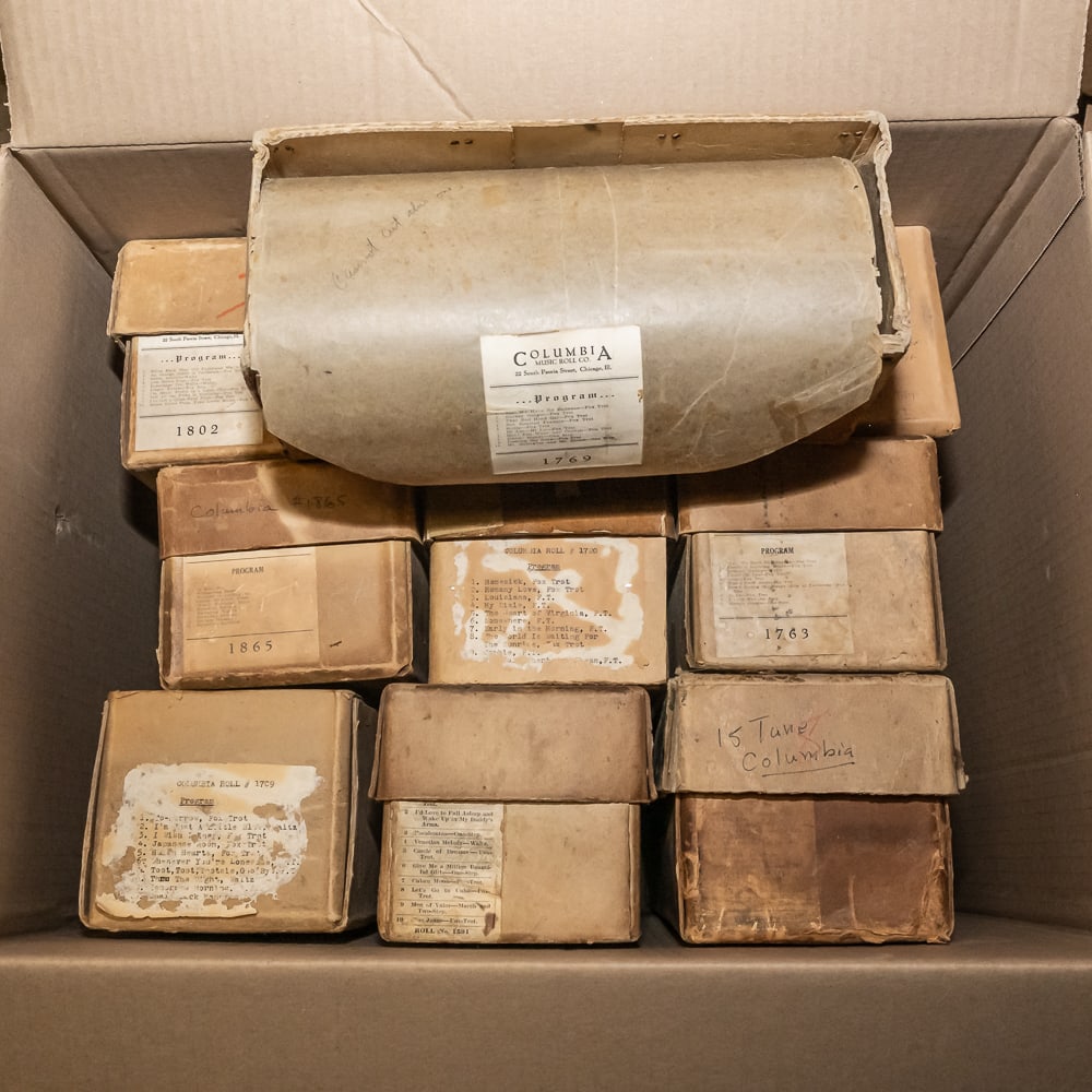 9 Columbia Music Rolls: In good playing condition. See photos