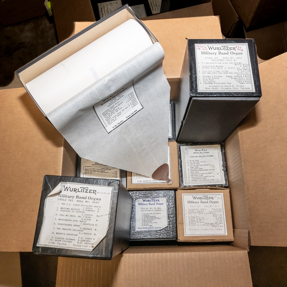 12 Wurlitzer 165 Music Rolls: In good playing condition. See photos