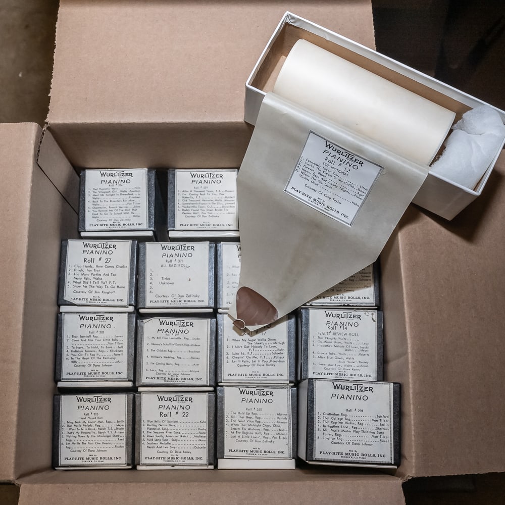 16 Wurlitzer Pianino Music Rolls: In good playing condition. See photos