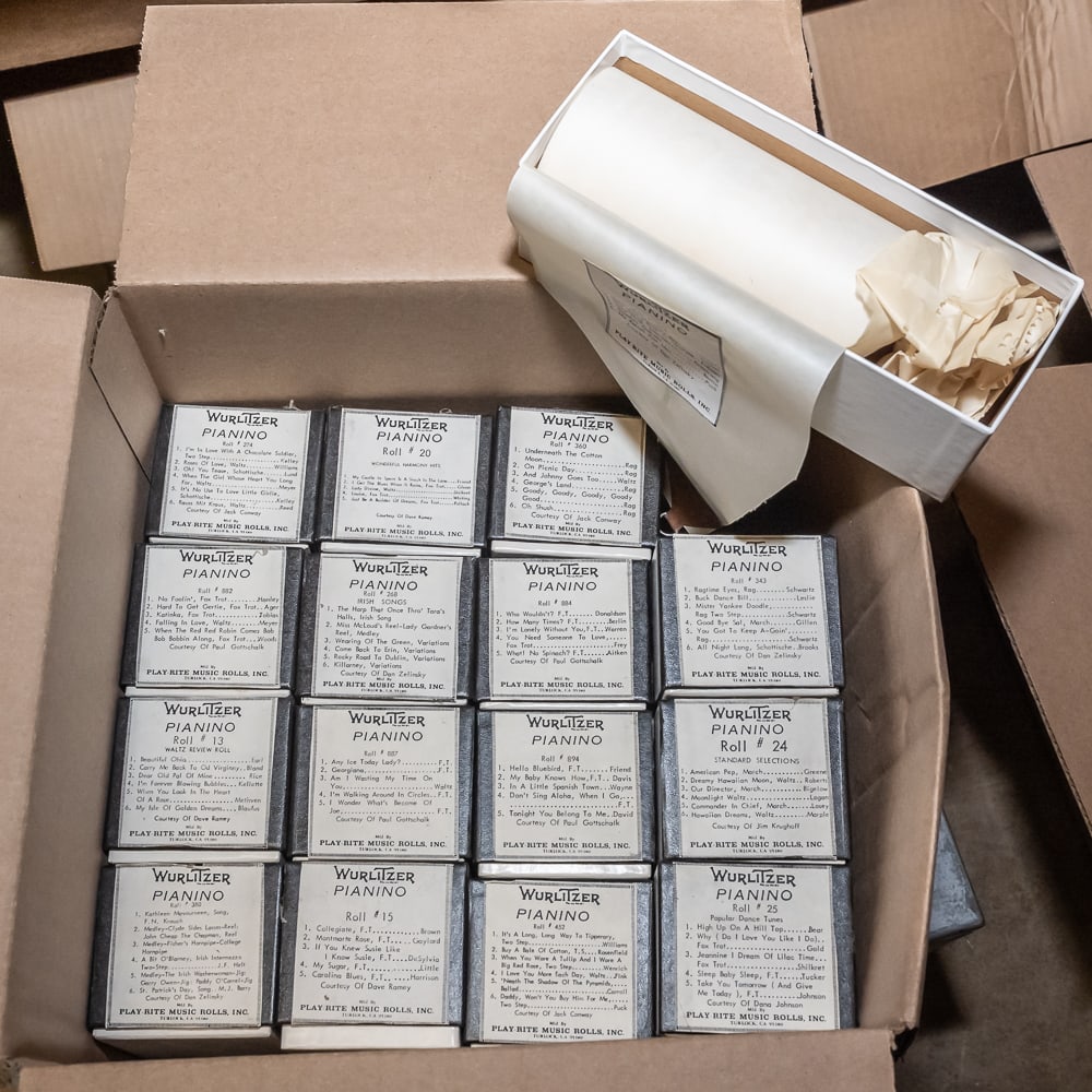 16 Wurlitzer Pianino Music Rolls: In good playing condition. See photos