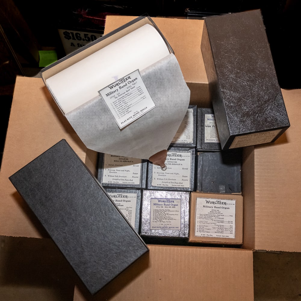 12 Wurlitzer 165 Music Rolls: In good playing condition. See photos