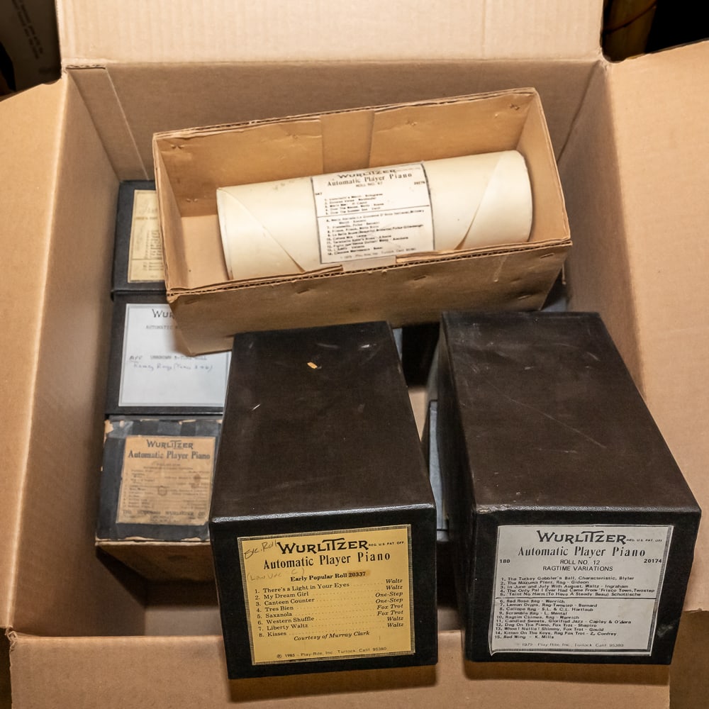 12 Wurlitzer AP10 Tune Music Rolls: In good playing condition. See photos