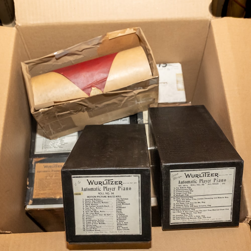 12 Wurlitzer AP10 Tune Music Rolls: In good playing condition. See photos