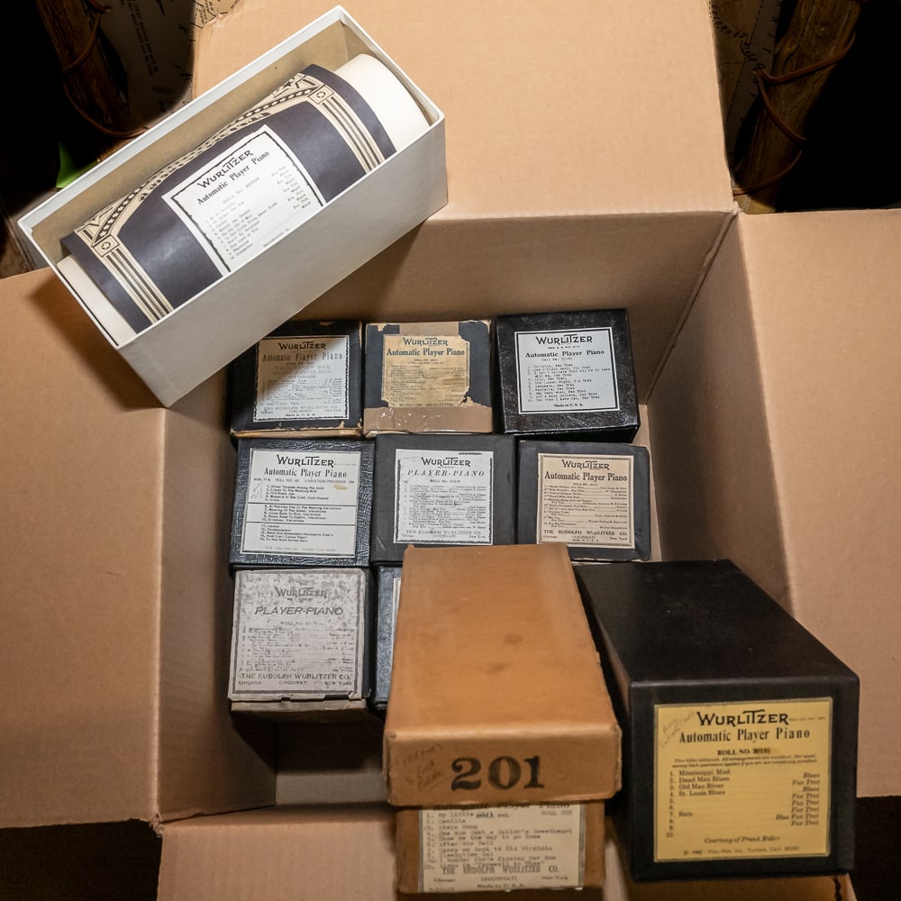 12 Wurlitzer AP10 Tune Music Rolls: In good playing condition. See photos