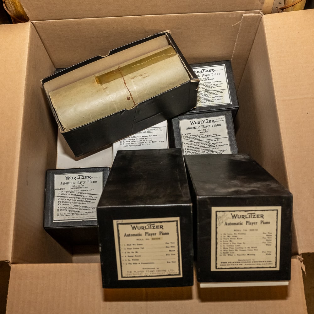 12 Wurlitzer AP10 Tune Music Rolls: In good playing condition. See photos