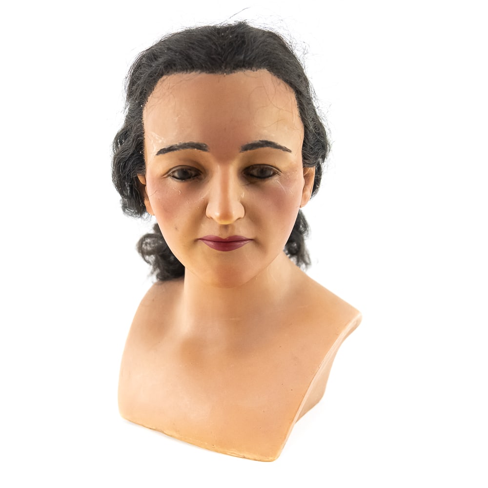 Life-Size Wax “Lily Becker" Bust- Of Debra Paget: This intriguing life-size sculptural bust serves as a fascinating relic, potentially linked to the 1952 biographical film Stars and Stripes Forever. In the movie, the character "Lily Becker"—por