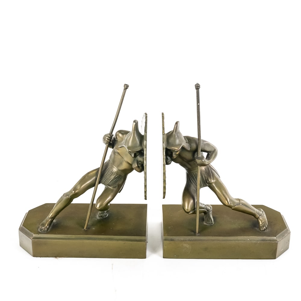 Bronze Warrior Bookends (1 of 8)