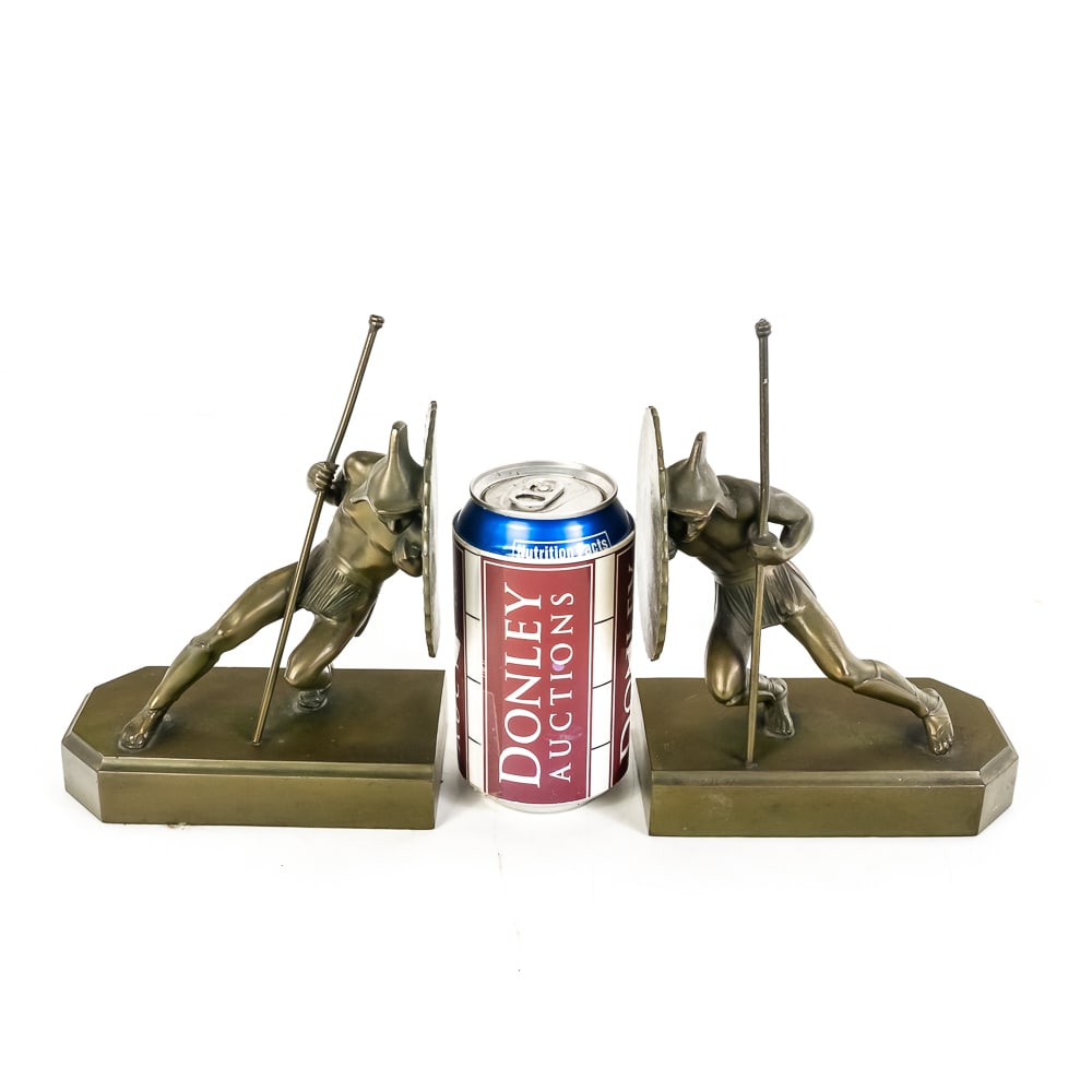 Bronze Warrior Bookends - 2