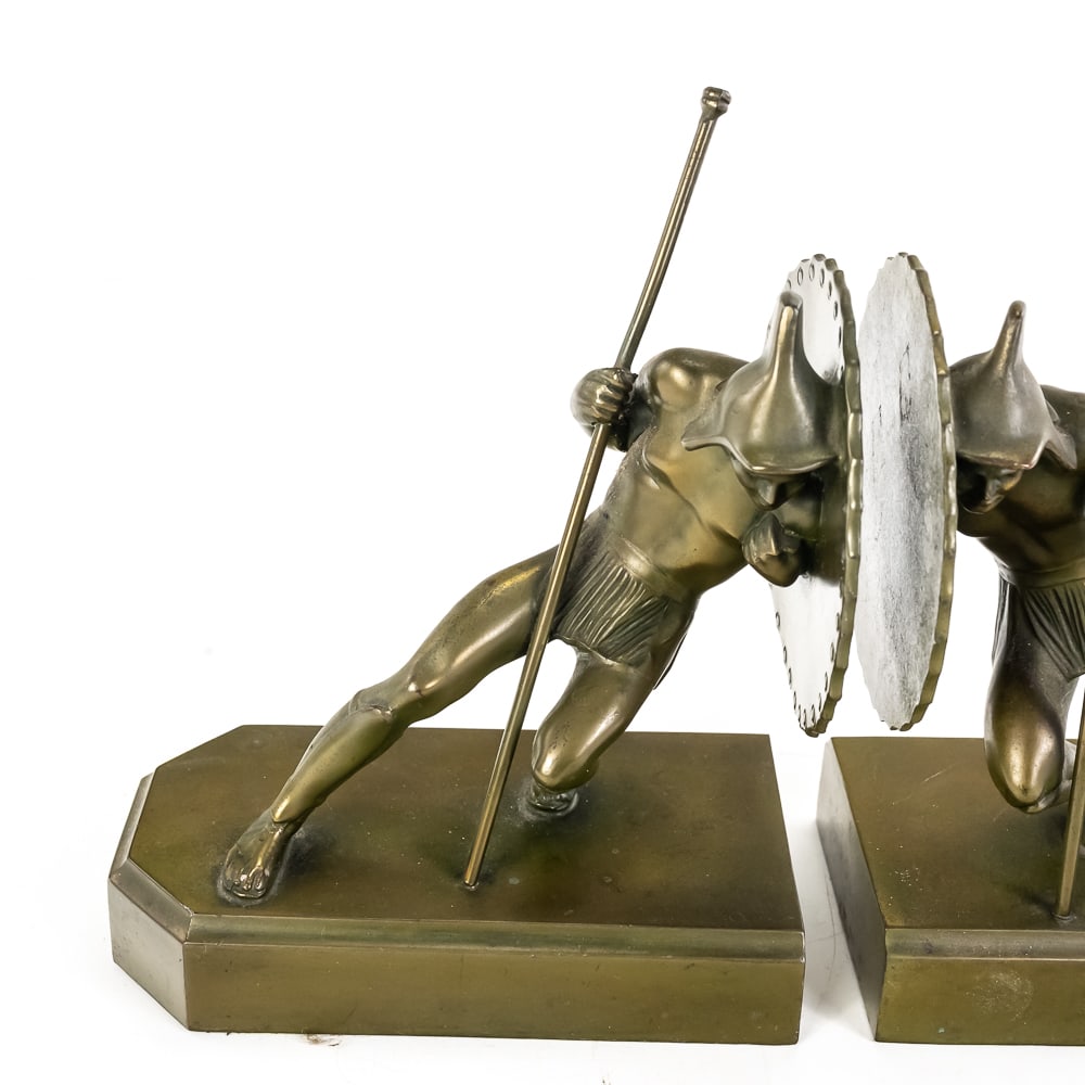 Bronze Warrior Bookends - 3