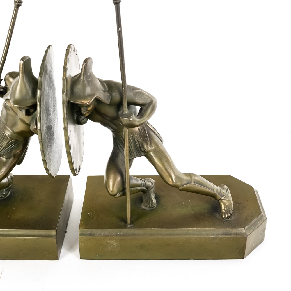 Bronze Warrior Bookends - 4