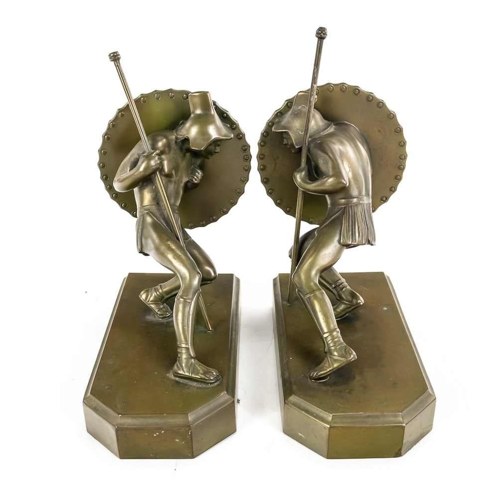 Bronze Warrior Bookends - 5