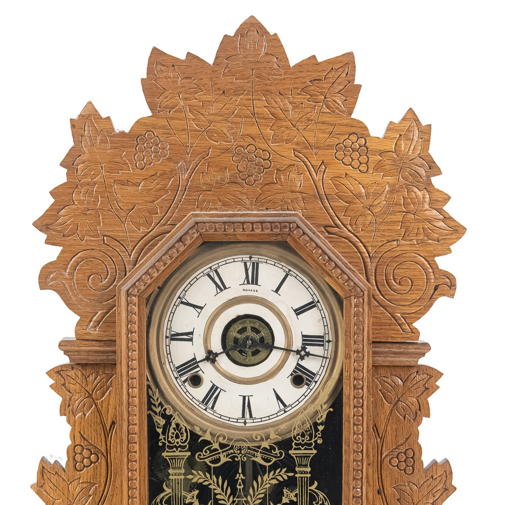 Antique Ansonia Gingerbread Clock Pair - 10
