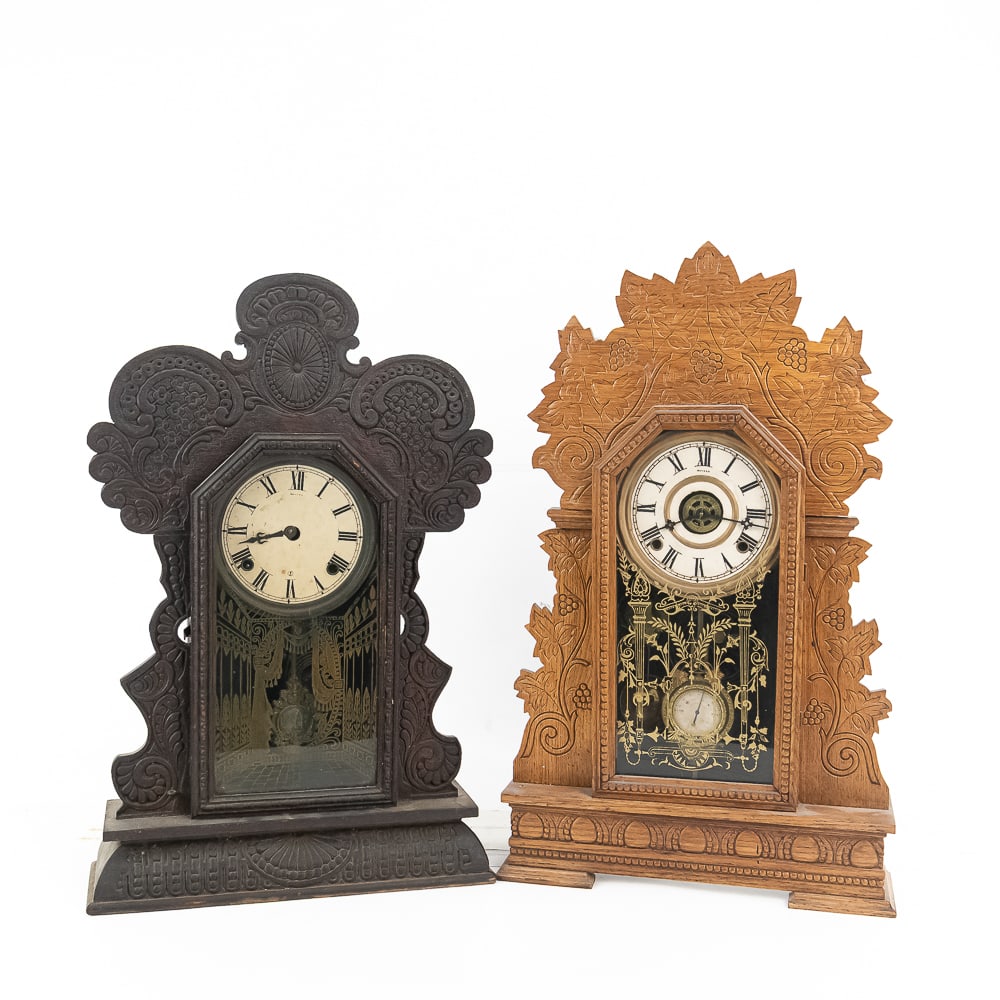 Antique Ansonia Gingerbread Clock Pair (1 of 16)