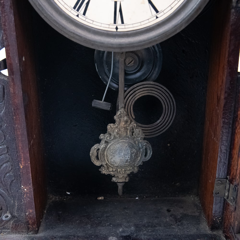 Antique Ansonia Gingerbread Clock Pair - 6