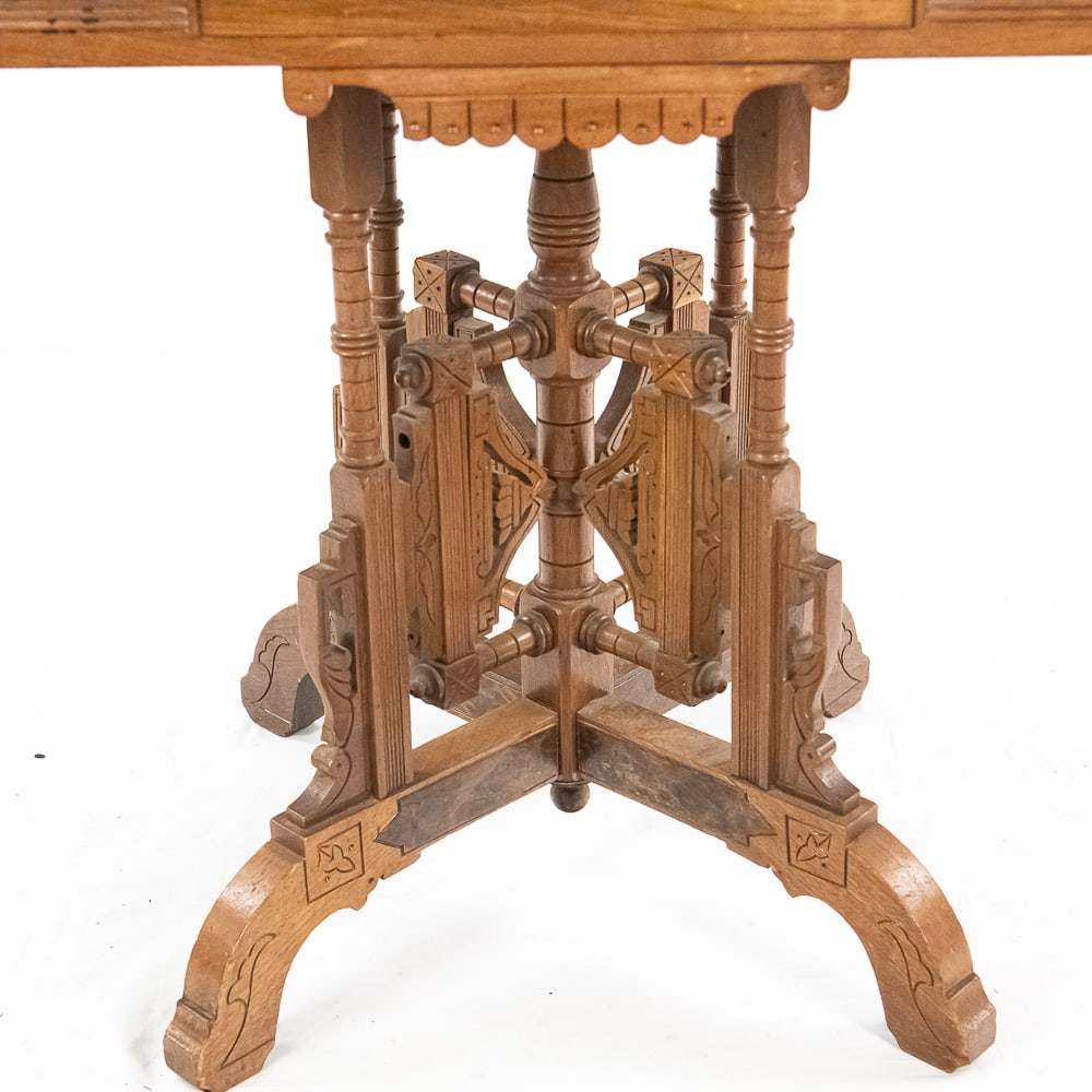 Victorian Side Table With Marble Top - 2