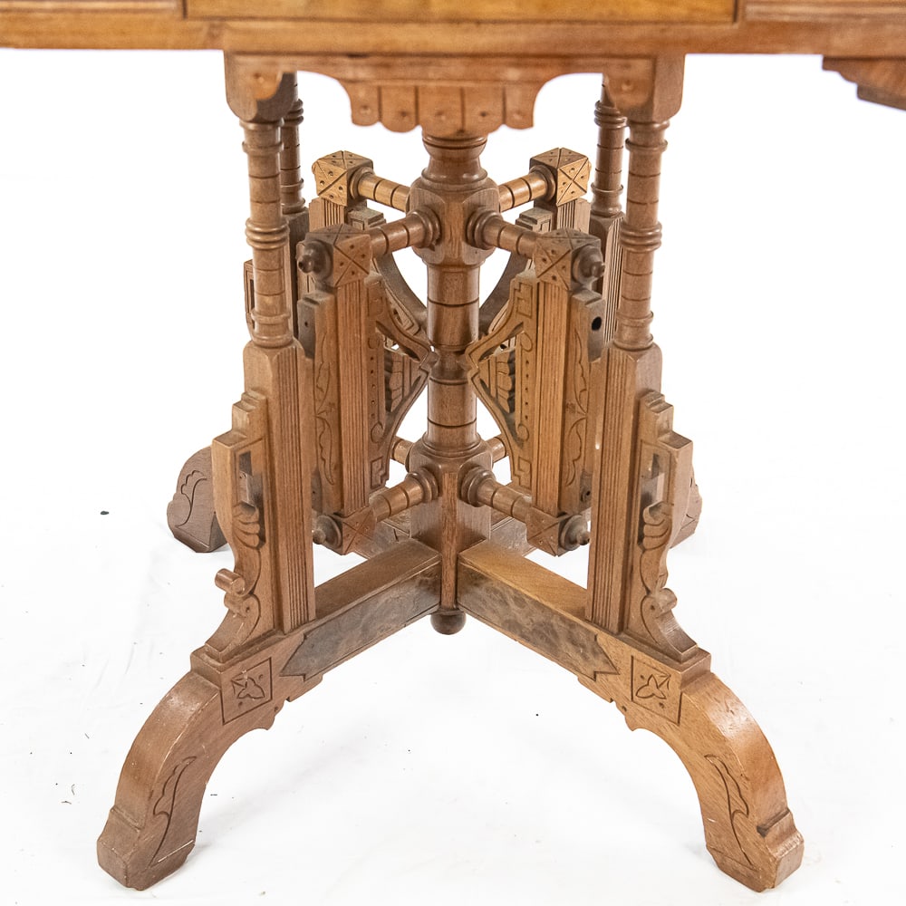 Victorian Side Table With Marble Top - 8
