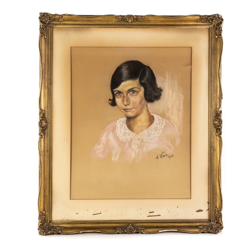 A. Weic (Early 20th C.) Framed Pastel: Measures approximately 26.75 X 19.25" - with frame, 33 X 25.5".