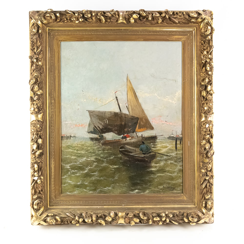 Framed Oil Painting - Fishing Boats (1 of 6)