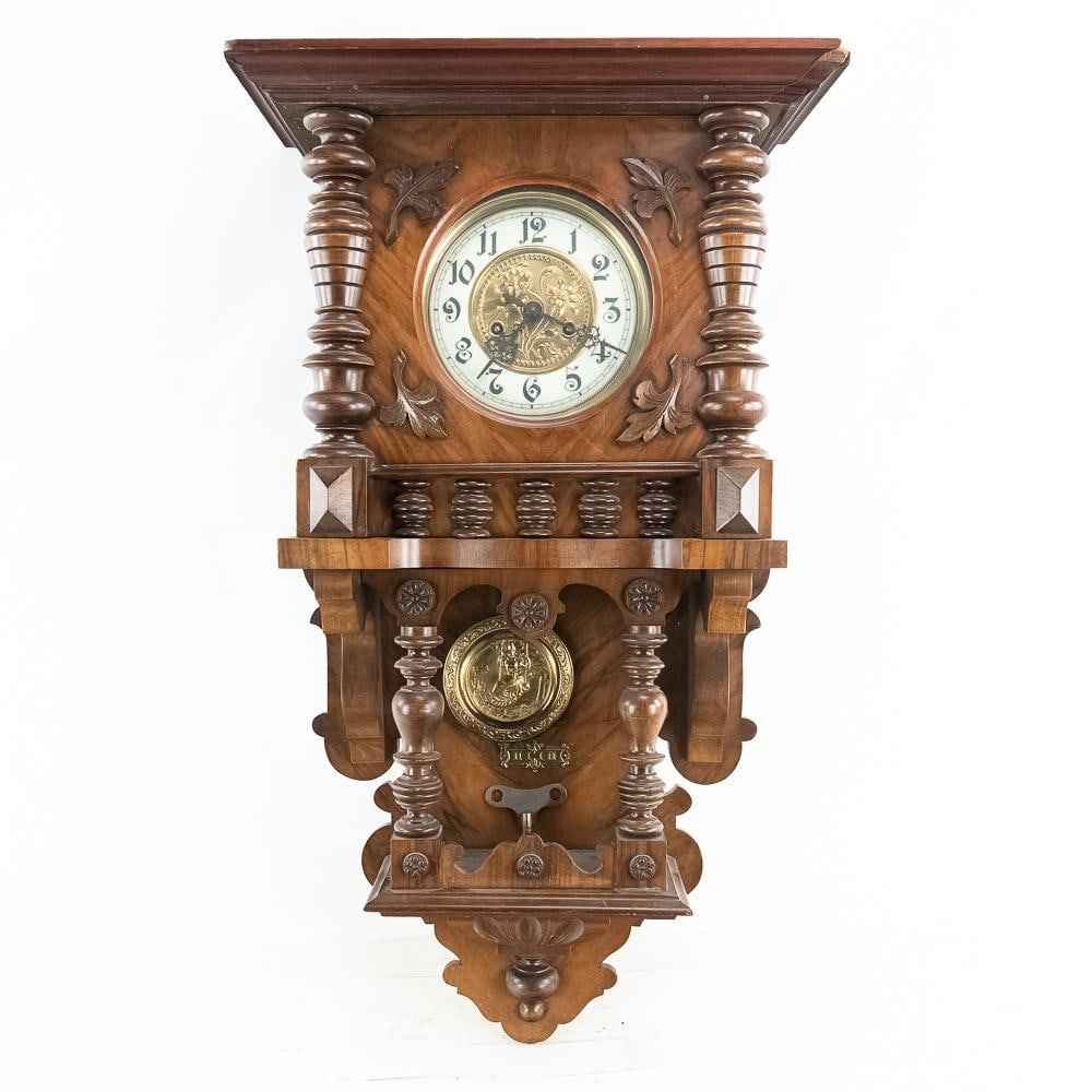 Antique Walnut Junghans Wall Clock (1 of 13)